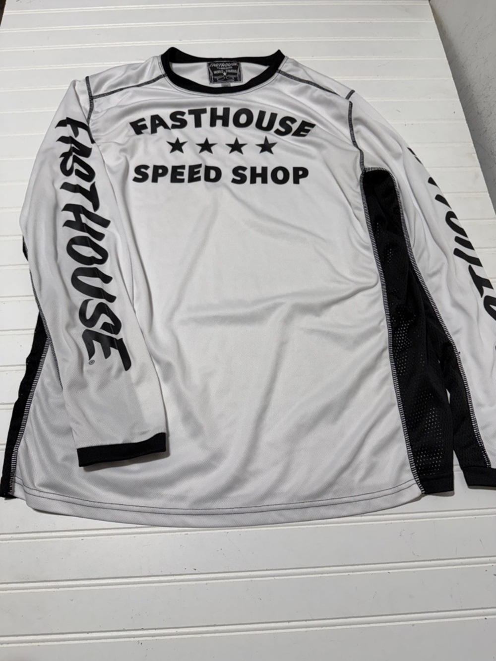 Fasthouse Speed Shop Men’s Long Sleeve Performance Jersey - White/Black